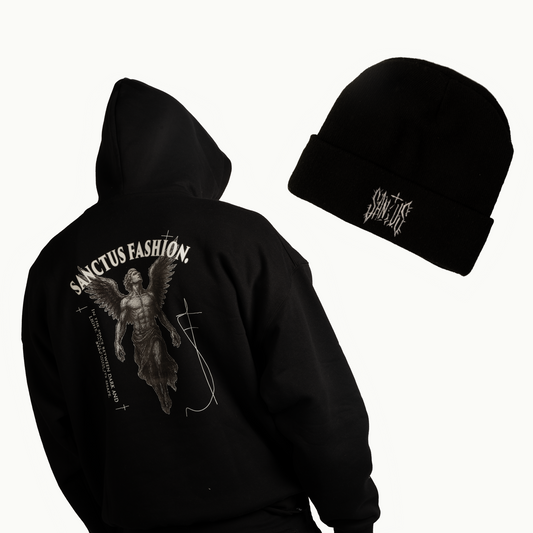 The Night Watch Ensemble - Black Hoodie & Beanie