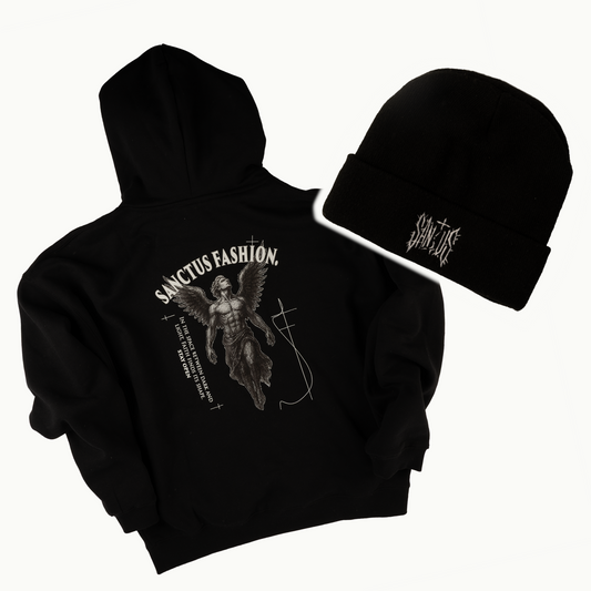The Night Watch Ensemble - Black Hoodie & Beanie